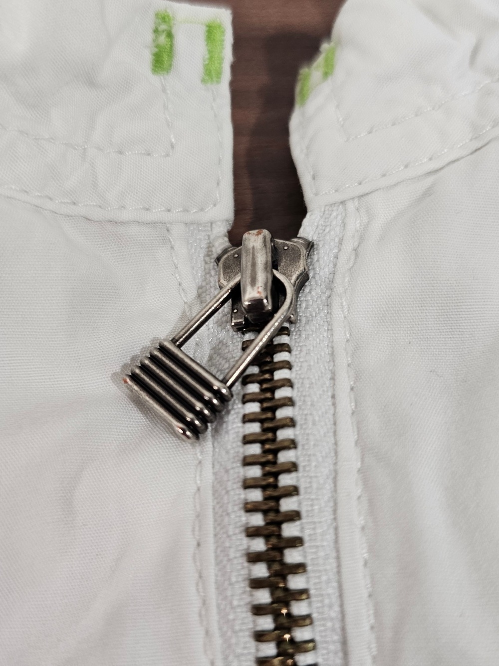 MXM White Utility Jacket Size 16 Short Sleeve Zip Front Cargo Minimalist Y2K - Picture 12 of 12